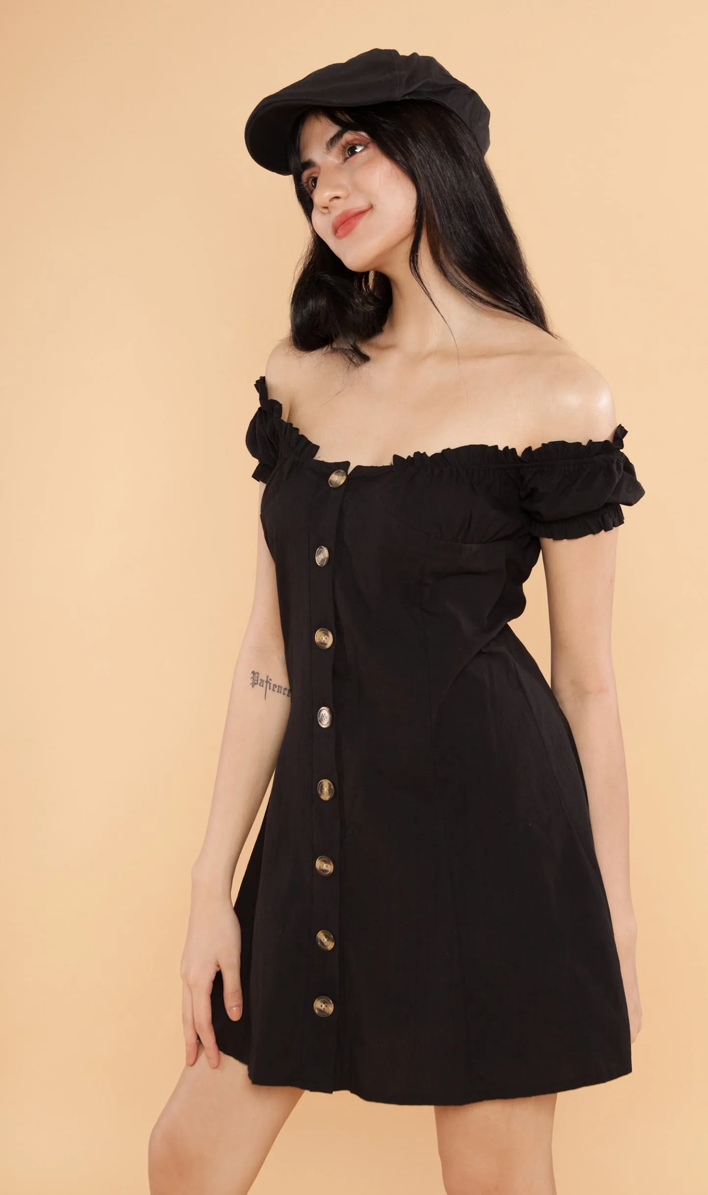 MOXIE Puff-Sleeve Mini Dress